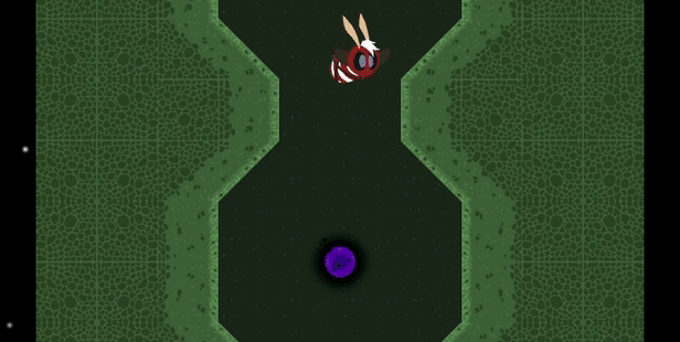 Robin falls into a small, dark portal. The screen flickers, and Robin appears in a dark passage.